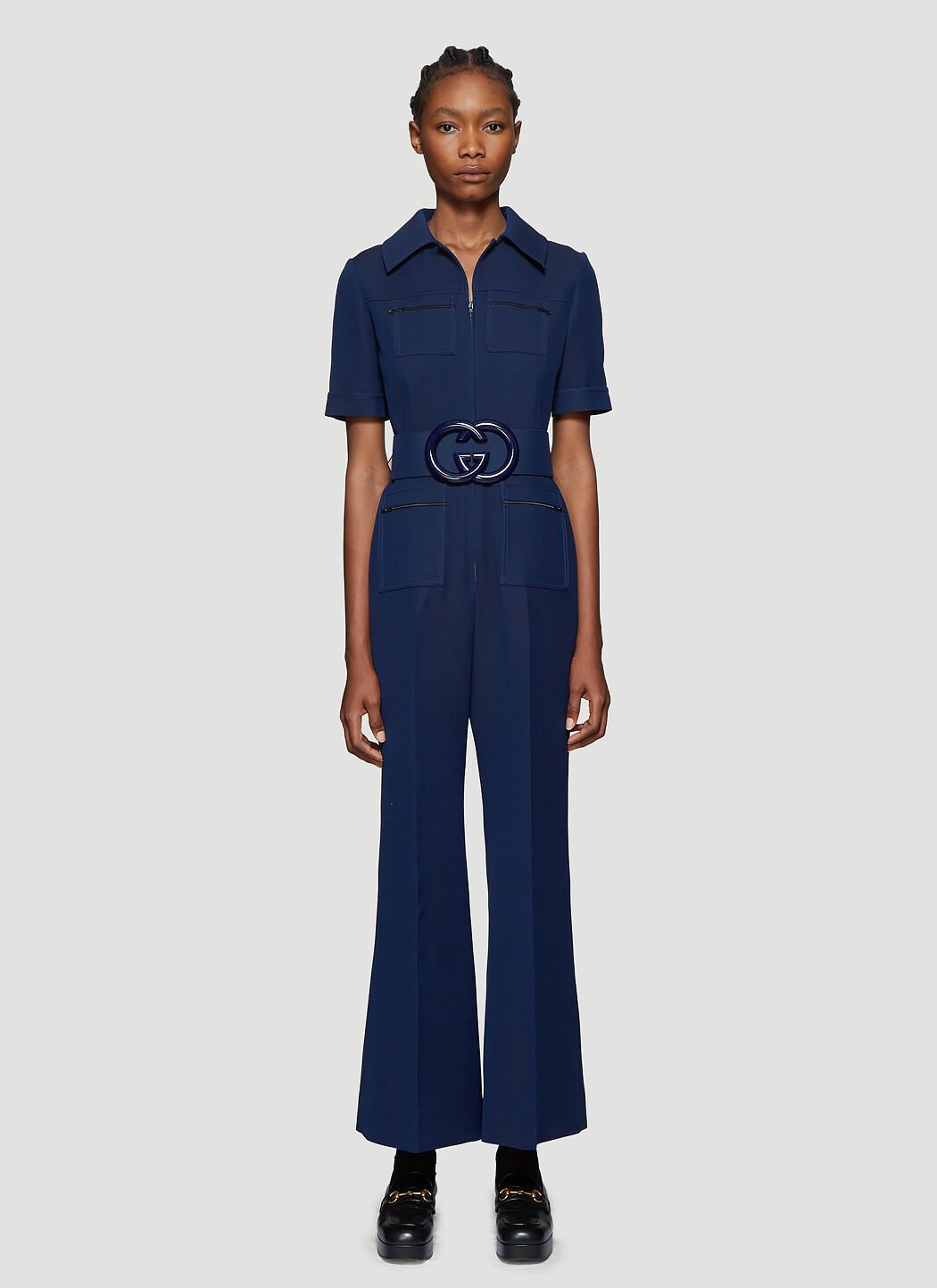 Gucci wool silk belted jumpsuit new arrivals