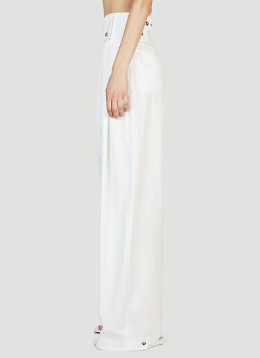 Bottega Veneta Pleated Wide Leg Pants White bov0251111