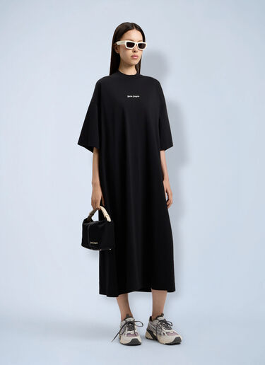 Palm Angels Milan LA Maxi T-shirt Dress Black pma0264196