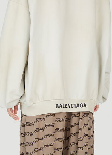 Balenciaga 로고 자수 후드 스웨트셔츠 화이트 bal0252045