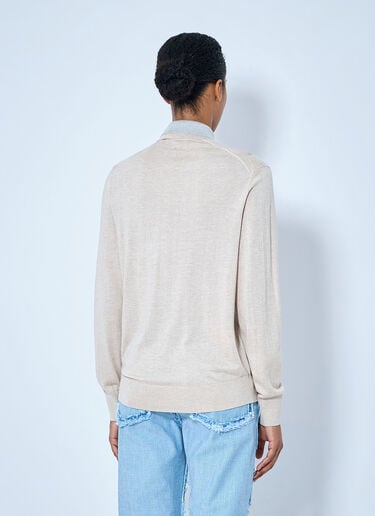 LN-CC® - Acne Studios: Layered Collar Knit Top - Cream Acne Studios Layered Collar Knit Top Cream acn0265012