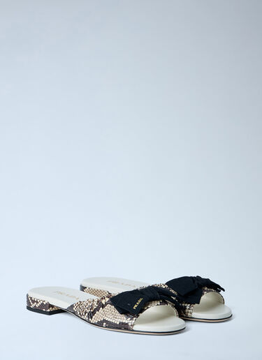 Prada Textured Slide Sandals Grey pra0263010