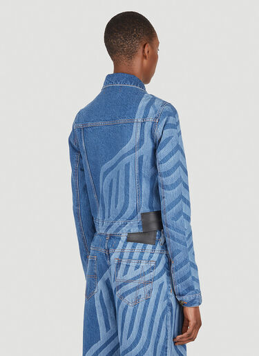 Ahluwalia Laser Motif Denim Jacket Blue ahl0248008