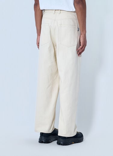 Metalwood Wide-Leg Denim Trousers Beige met0164006