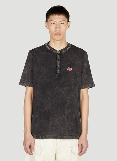 Diesel 로고 패치 티셔츠 블랙 dsl0151025
