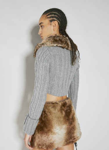 Guess USA Faux Fur Cable Sweater Grey gue0254013