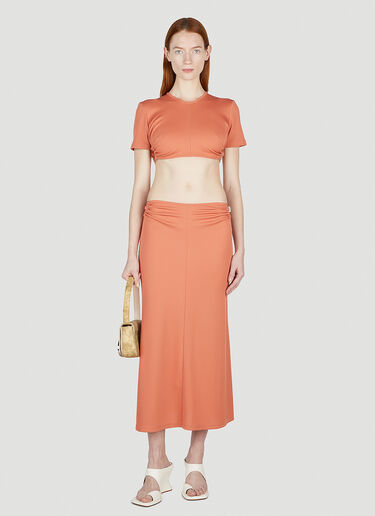 Christopher Esber Crystal Orbit Ruched Skirt Orange chr0252011