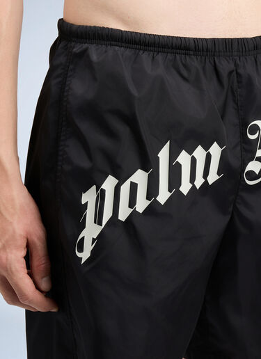 Palm Angels Curved Logo Classic Swimshort Black pma0166010