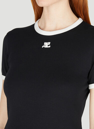 Courrèges Contrast Trim T-Shirt Black cou0251036