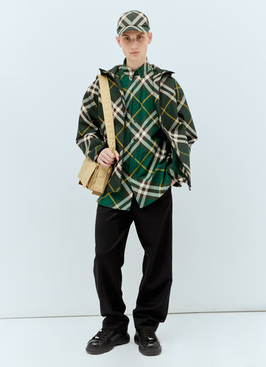 Burberry Hooded Check Jacket Green bur0155030