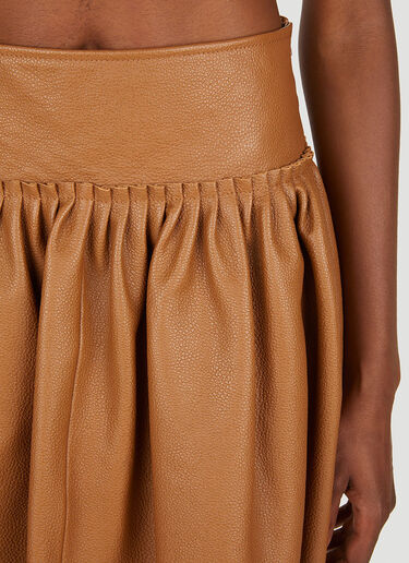 Max Mara Tritone Leather Skirt Brown max0250018