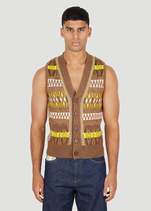Wales Bonner Freedom Knitted Tank Burgundy wbn0160011