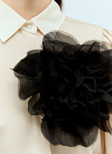 Crepon Flower Brooch Max Mara Crepon Flower Brooch Black max0256033