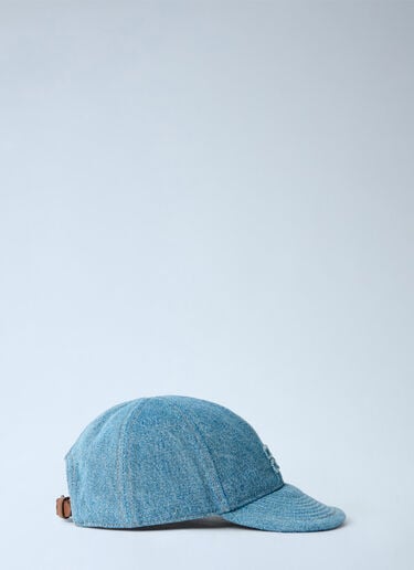 LN-CC® - Miu Miu: Denim Washed Baseball Cap - Light Blue Miu Miu Denim Washed Baseball Cap Light Blue miu0366044