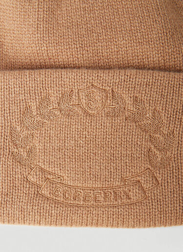 Burberry Logo Embroidery Beanie Hat Brown bur0351002