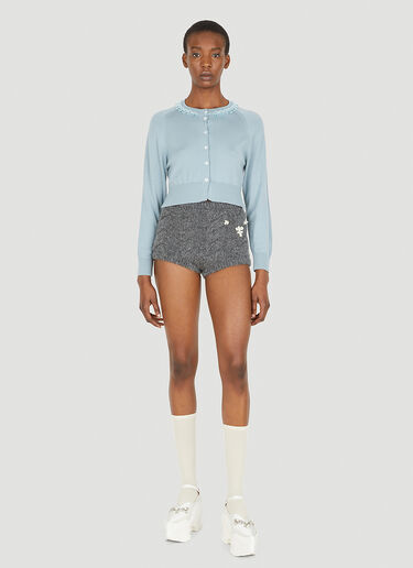 Simone Rocha Beaded Knit Shorts Grey sra0250014