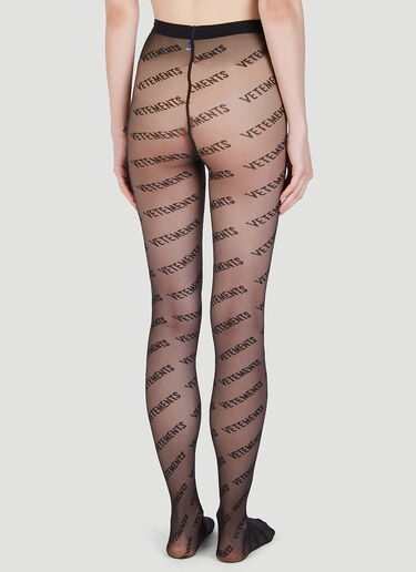 VETEMENTS Logo Monogram Tights Black vet0247042