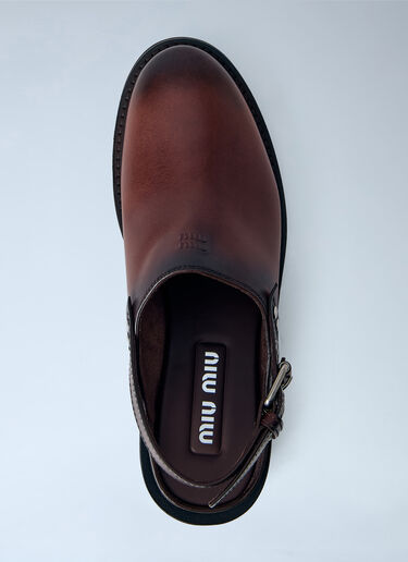 Miu Miu Foule Leather Mules Brown miu0264113
