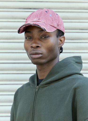GREG ROSS Distressed Baseball Cap Red grr0157013