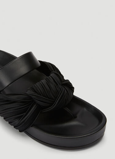 Jil Sander Pleated Sandals Black jil0244015