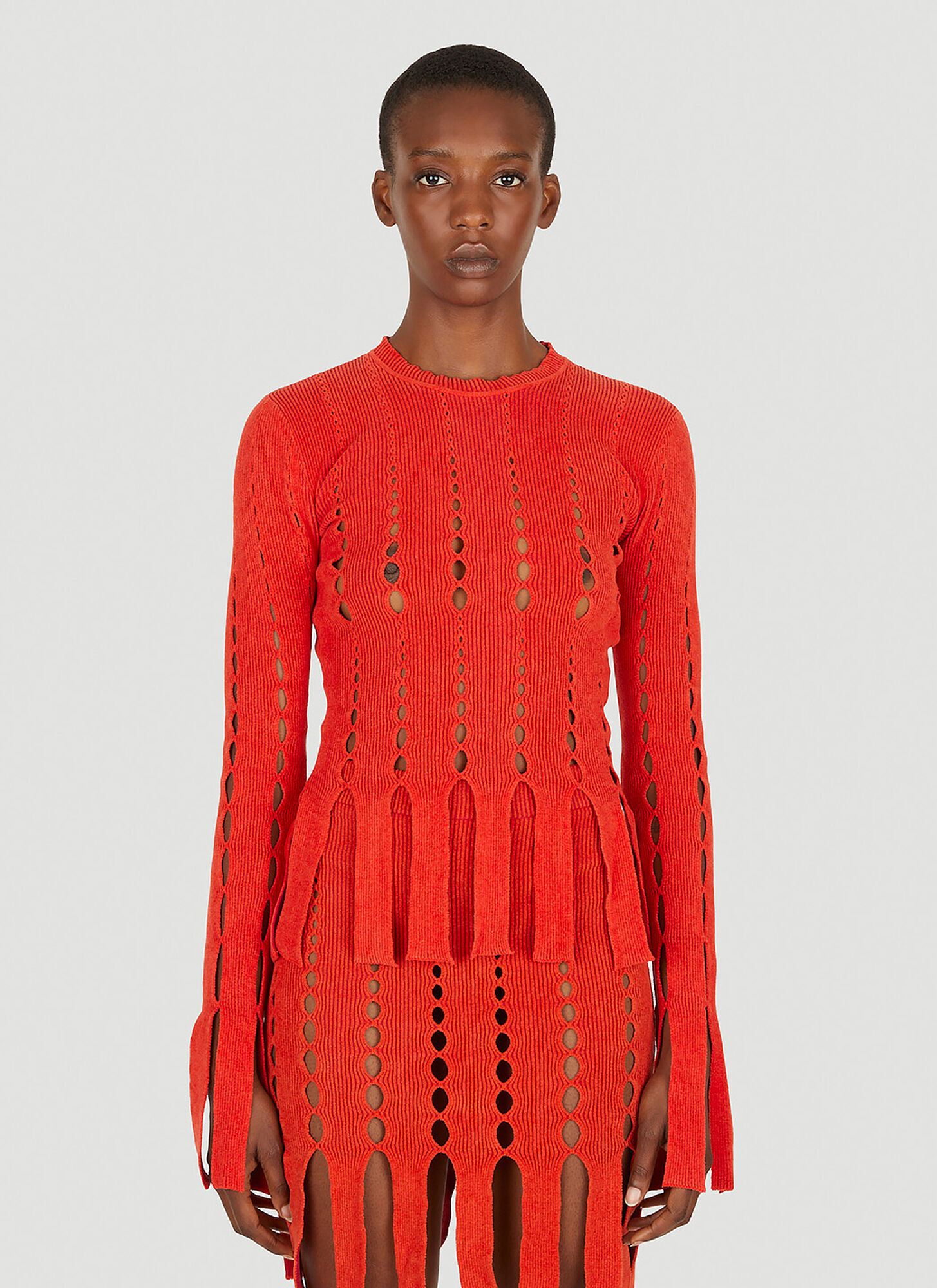 Shop Ambush Knit Cut Out Top In Red