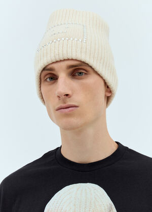 Burberry Embellished Face Logo Beanie Hat Black bur0155007