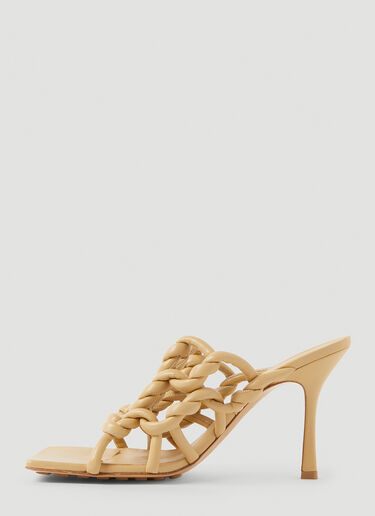 Bottega Veneta Stretch High Heel Mules Beige bov0251070