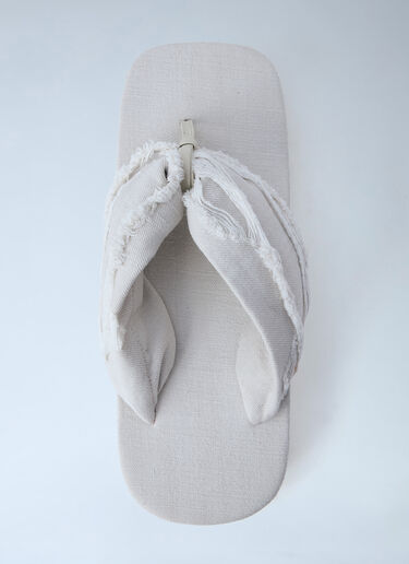 Frayed Edge Thong Sandals Rick Owens DRKSHDW Frayed Edge Thong Sandals White drk0164036