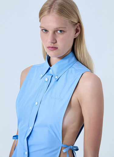 Miu Miu Poplin Sleeveless Shirt Blue miu0264101