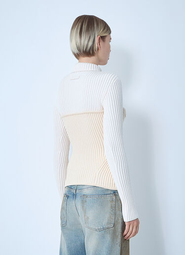 Jean Paul Gaultier Ribbed Wool Sweater White jpg0261011