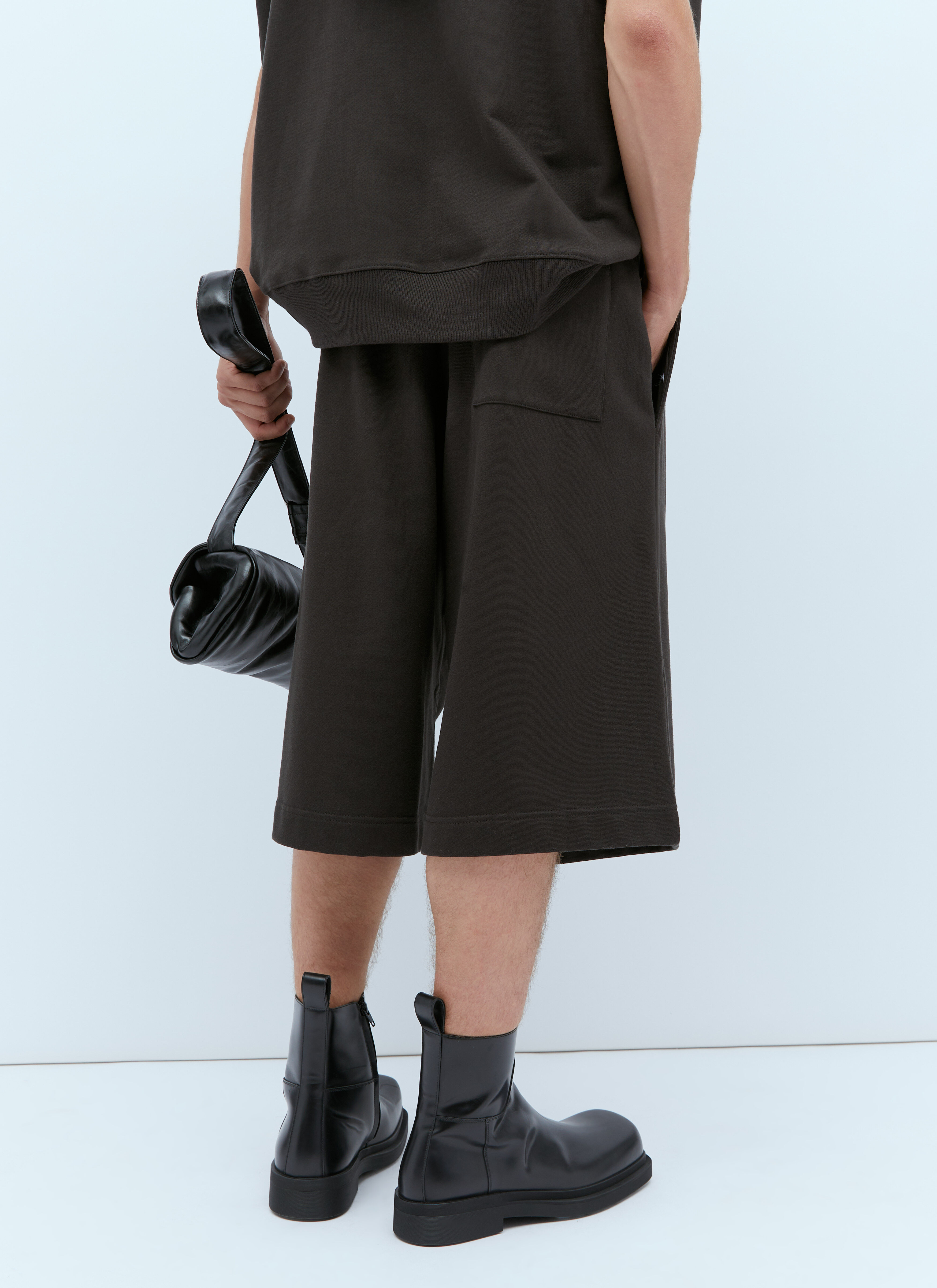Dries Van Noten Jersey Drawstring Shorts in Brown LN CC