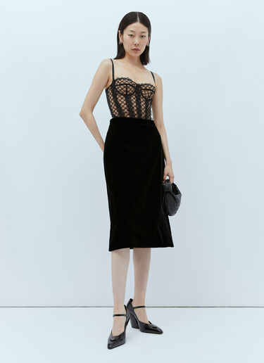 Gucci Velvet A-Line Skirt Black guc0253265