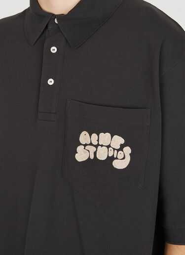 Acne Studios Bubble Logo Polo Shirt Dark Brown acn0150044