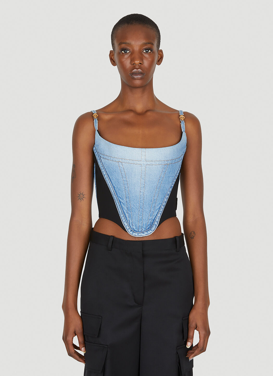 Denim corset skirt hot sale