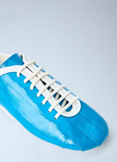 LN-CC® - Dries Van Noten: Lace-Up Leather Sneakers - Blue Dries Van Noten Lace-Up Leather Sneakers Blue dvn0264056