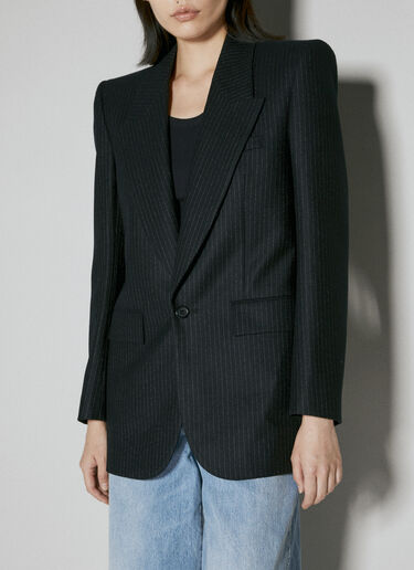 Saint Laurent Wool Pinstripe Blazer Black sla0253033