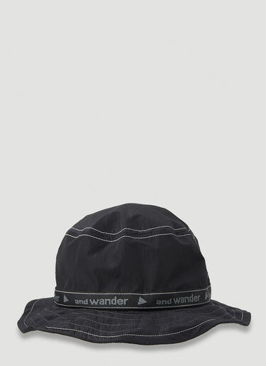 And Wander JQ Tape Bucket Hat in Black | LN-CC