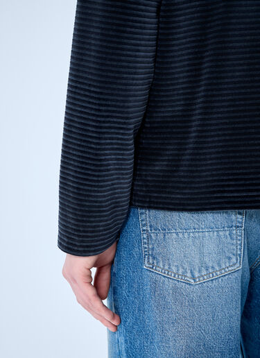 Our Legacy Phantom Stripe Velour Zip-Up Sweatshirt Blue our0160023