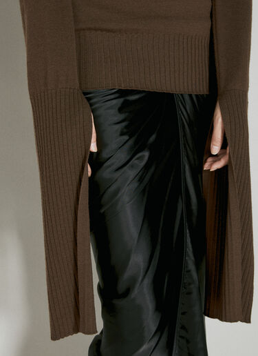 Rick Owens ケープスリーブニットセーター ブラウン ric0253025