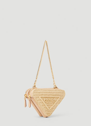 Prada Triangle Chain Wallet Natural pra0252033