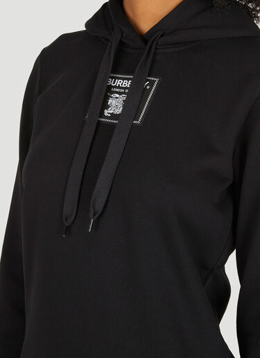 Burberry Logo Patch Hooded Sweatshirt Black bur0251020