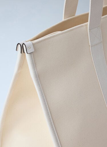 Canvas Logo Tote Bag Moncler Canvas Logo Tote Bag White mon0164043