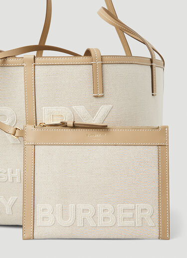Burberry Horseferry Beach Mini Tote Bag in Cream