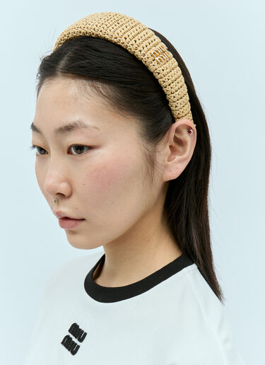 Miu Miu Woven Headband Beige miu0256035