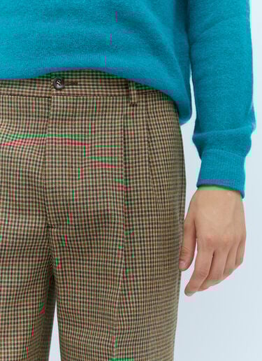 Gucci Check Wool Tailored Pants Brown guc0153046