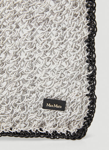 Max Mara Fillet Woven Tote Bag White max0248011