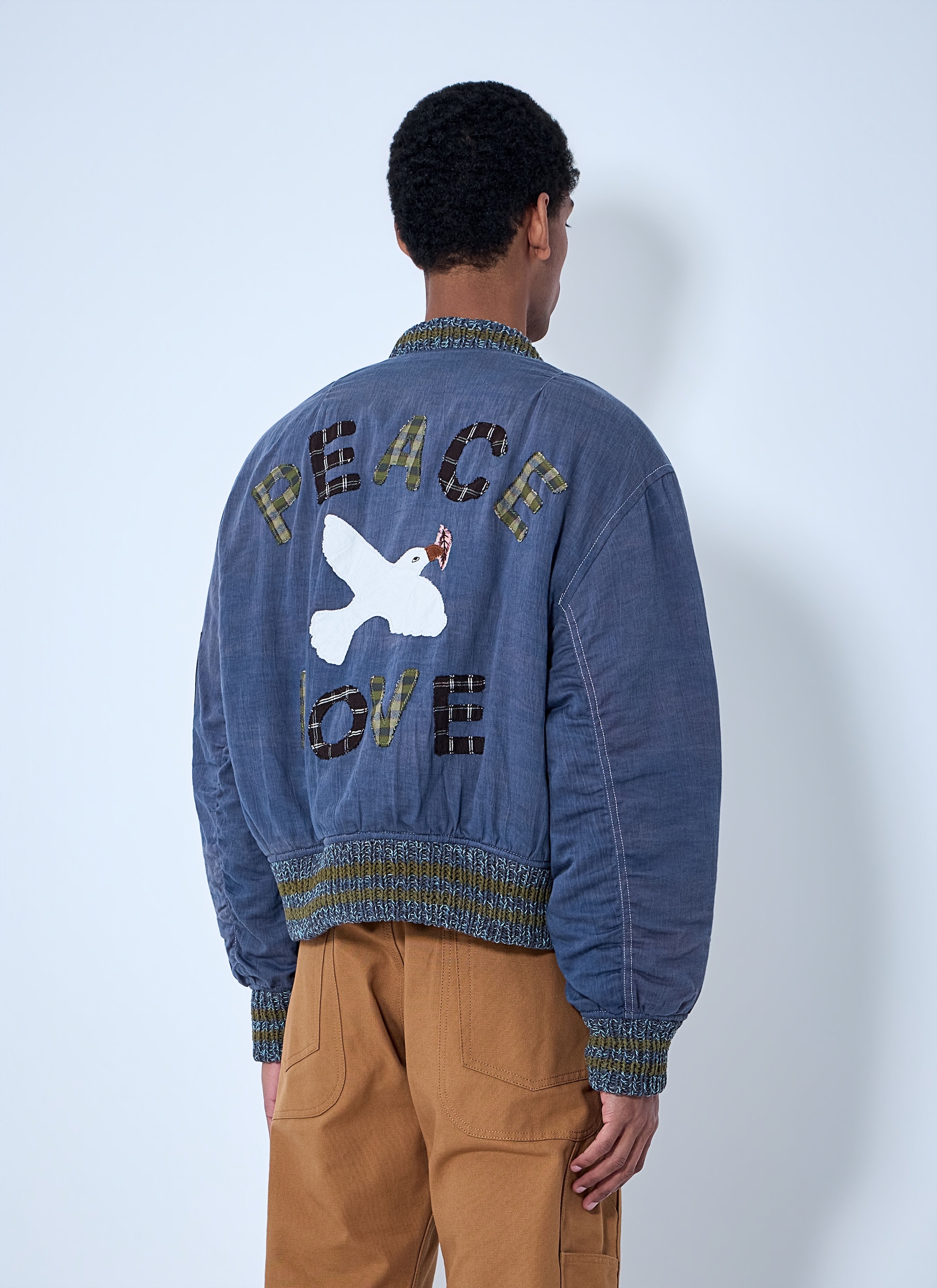 Story MFG Men's' Embroidered Bomber Jacket in Purple | LN-CC®