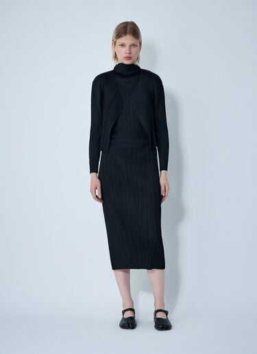 Pleats Please Issey Miyake Pleated Cardigan Black plp0261009