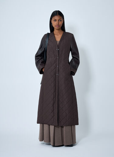 Quilted Maxi Coat Max Mara Quilted Maxi Coat Brown max0262050