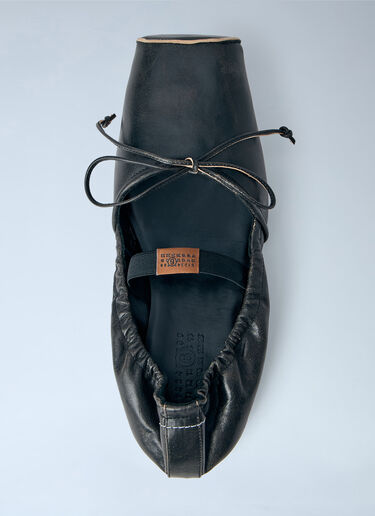 MM6 Maison Margiela Square Toe Bow Ballerina Shoes Brown mmm0264056